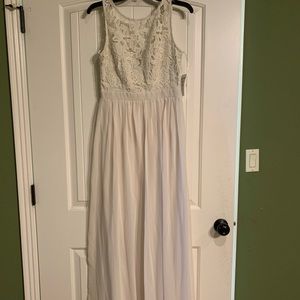 Long white lace dress